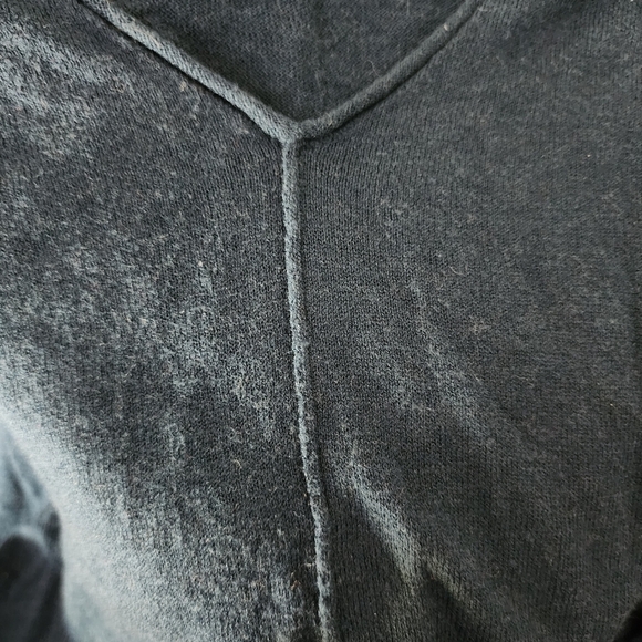 Gap Dark Teal Wool Blend Lightweight Sweater Women's Medium M V-Neck Minimalist - Picture 4 of 8